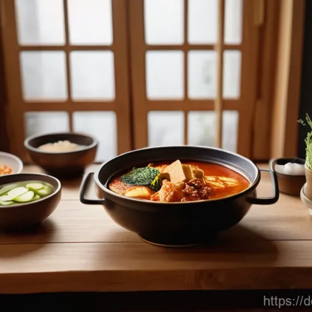 안녕자두야에서 등장하는 음식 - **Prompt:** A cozy, warmly lit indoor scene on a late autumn evening. A young woman in her late 20s,...