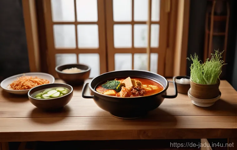 안녕자두야에서 등장하는 음식 - **Prompt:** A cozy, warmly lit indoor scene on a late autumn evening. A young woman in her late 20s,...
