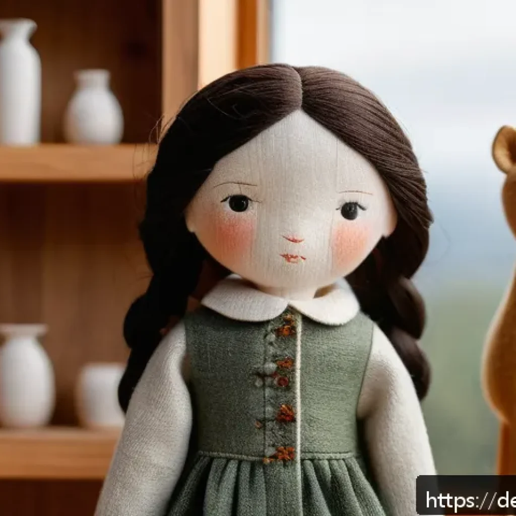 안녕자두야 인형 및 피규어 - A handcrafted collectible doll made from natural materials such as cotton, wool, and linen, featurin...