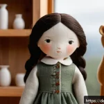 안녕자두야 인형 및 피규어 - A handcrafted collectible doll made from natural materials such as cotton, wool, and linen, featurin...