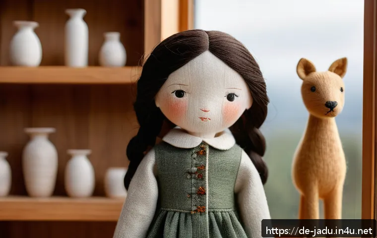 안녕자두야 인형 및 피규어 - A handcrafted collectible doll made from natural materials such as cotton, wool, and linen, featurin...