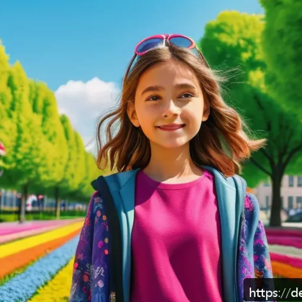 안녕자두야 인기 해외 반응 - A vibrant and modern animation scene featuring the main character of Anny ZaDu, a young girl with ex...